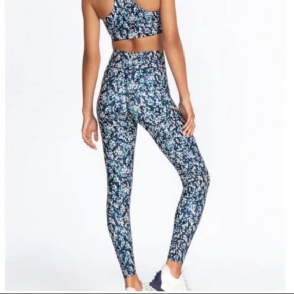 Johnny Was Calme Endurance High Waist Legging 7/8 Pockets Blue Speckled Size S - Picture 2 of 11